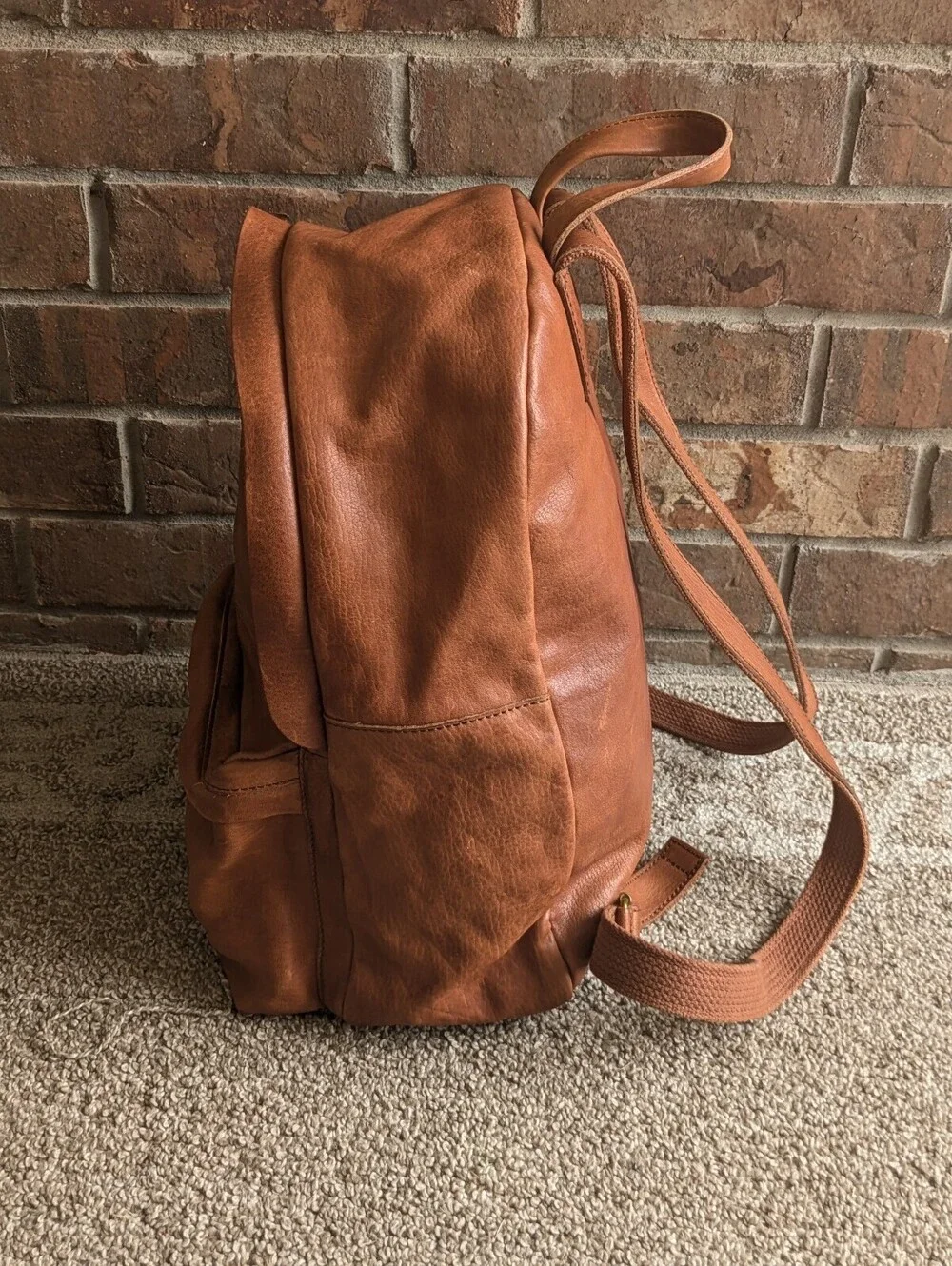 Madewell The Lorimer Leather Backpack English Saddle Brown Casual School Travel - Picture 5 of 9
